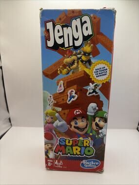 Super Mario Jenga Game – Complete Blocks & Characters New Damaged Box